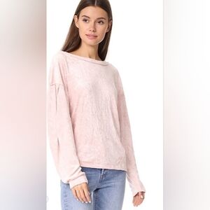 Free People We The Free Milan Layering Top Crushed Velvet Pink size medium